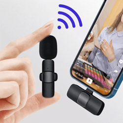 mini wireless lavalier mic, audio video recording microphone for iphone vlogging & interviews