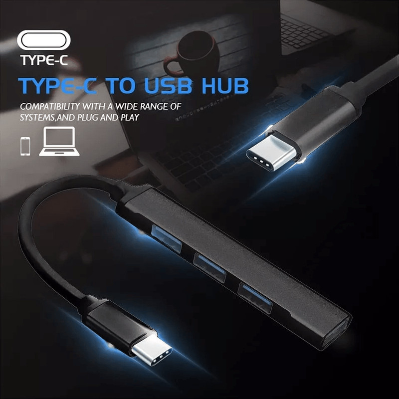 USBC Type C To USB Hub Splitter Adapter For MacBook IPad PC Phone 3