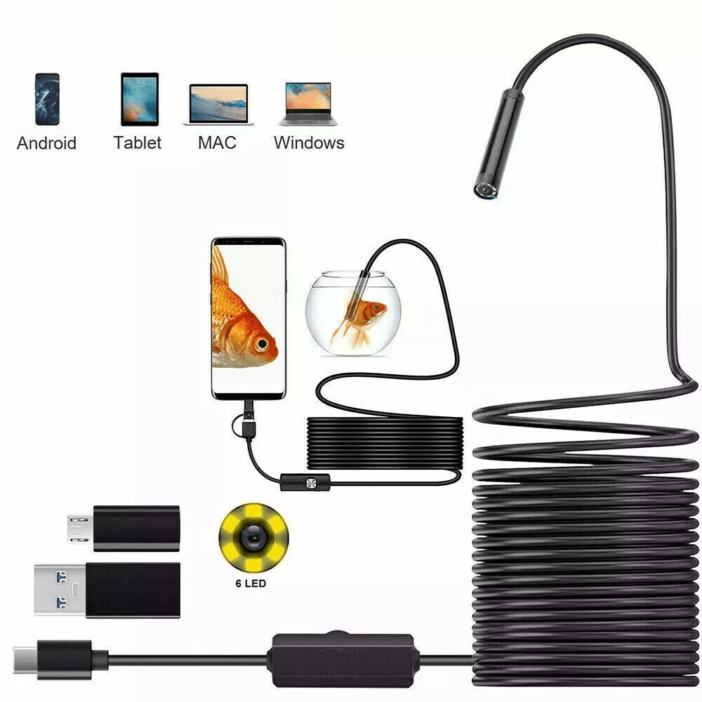 USB Snake Endoscope Borescope HD Camera Scope For Android TypeC Devices 0