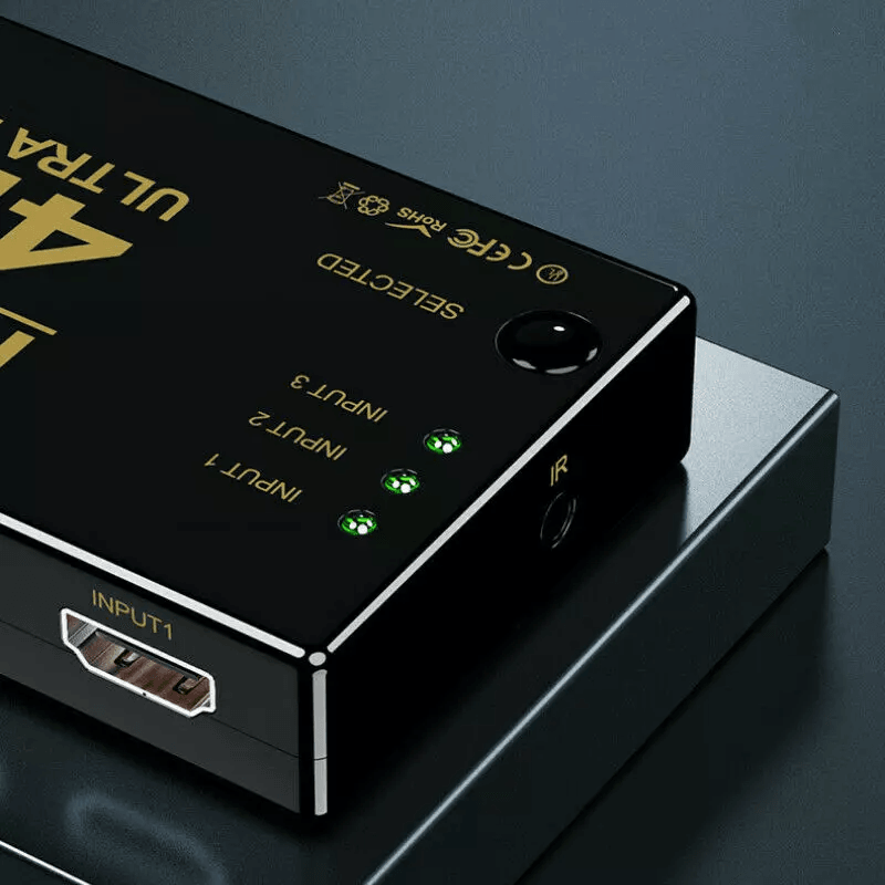 4K HDMI Cable Splitter Switcher Box Hub With IR Remote Control 2