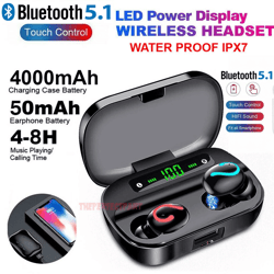 tws wireless earbuds mini headset stereo headphones ipx7 waterproof in-ear earphones