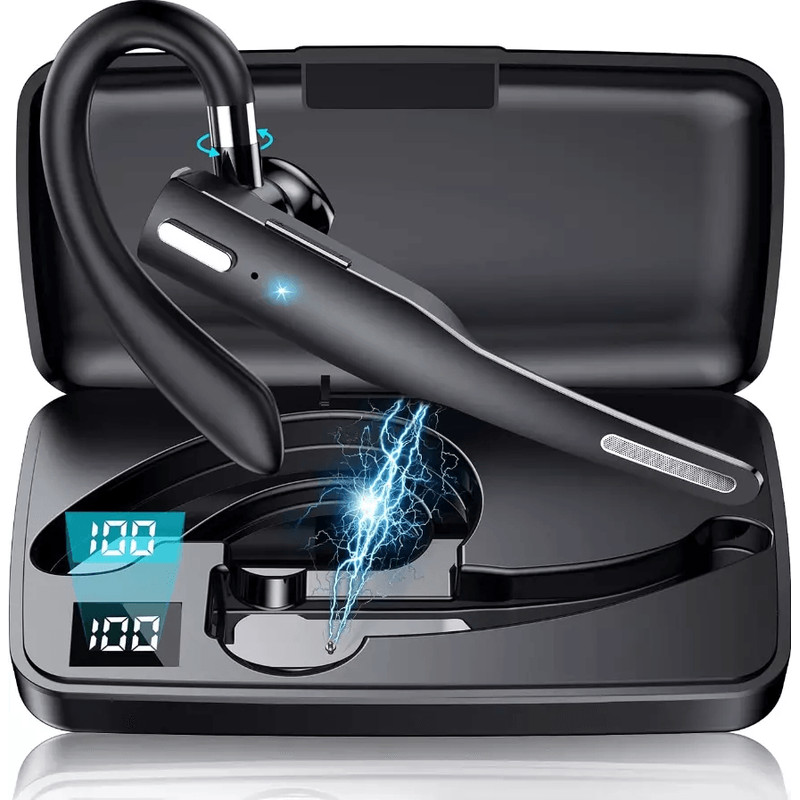 Trucker Bluetooth Wireless Headset With Dual Mic Noise Cancelling Earpiece 0