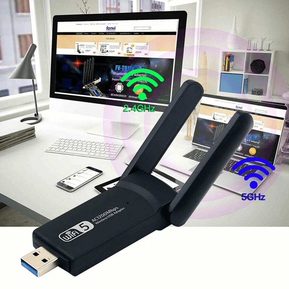 Dual Band USB WiFi Adapter Long Range Wireless Network Dongle With Antennas 0