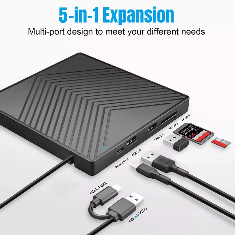 USB External CD DVD Drive Burner Writer For Windows 1011 PC 0