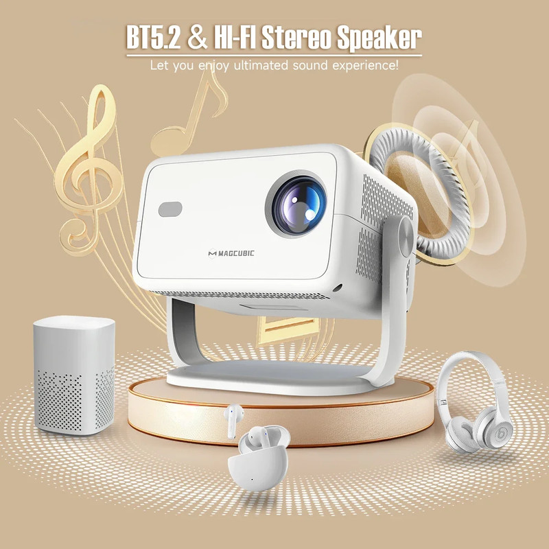 4K Native Projector 1080P Auto Focus Keystone Correction Android11 BT52 WiFi6 360 Portable Home Ci 3