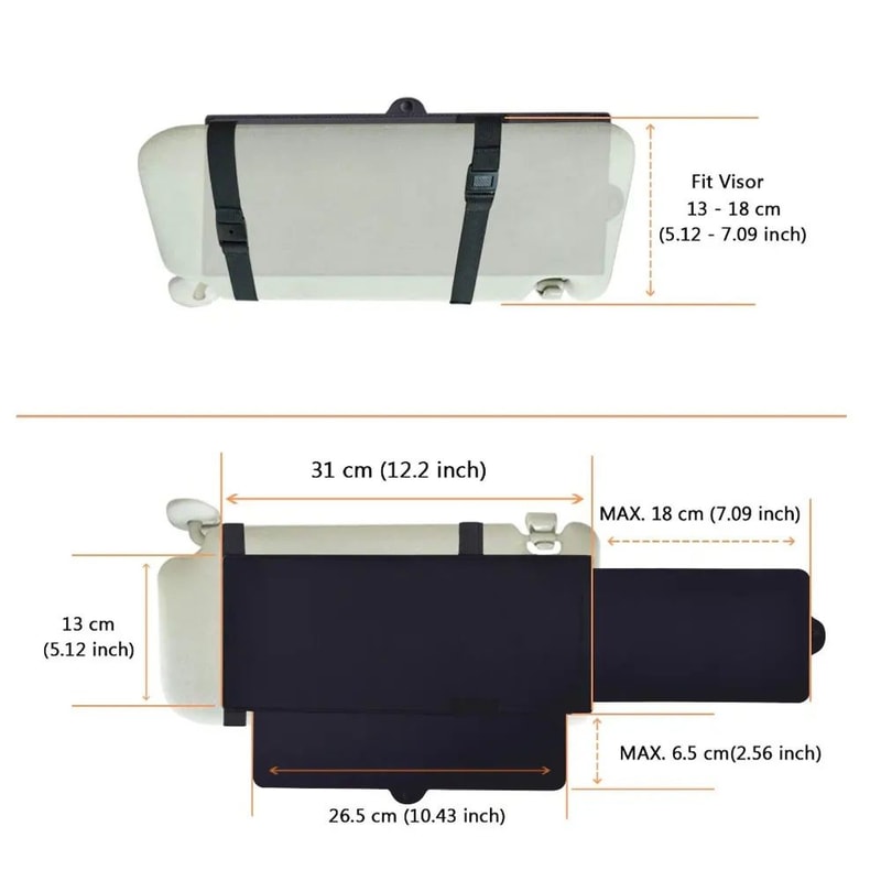 Opaque Car Sun Visor Extender ClipOn 3