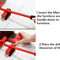 Heavy Duty Furniture Lifter with 4 Movable Wheels - High-Quality ABS Plastic & Steel, Red, Eliminates Back Pain