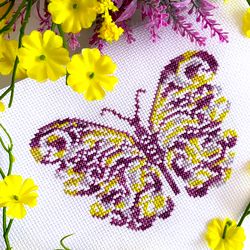 variegated butterfly cross stitch pattern pdf by crossstitchingforfun instant download, variegated cross stitching