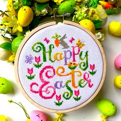 HAPPY EASTER Ornament cross stitch pattern PDF by CrossStitchingForFun Instant Download