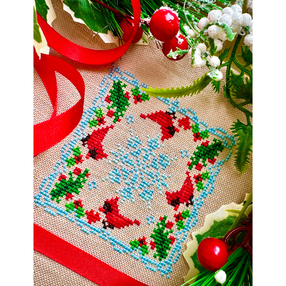 Christmas Cardinal and Holly ornament 1.jpeg