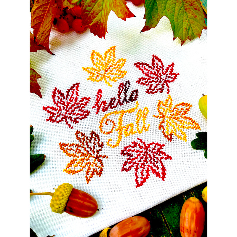 VARIEGATED HELLO FALL Cross stitch pattern PDF by CrossStitc | Inspire ...