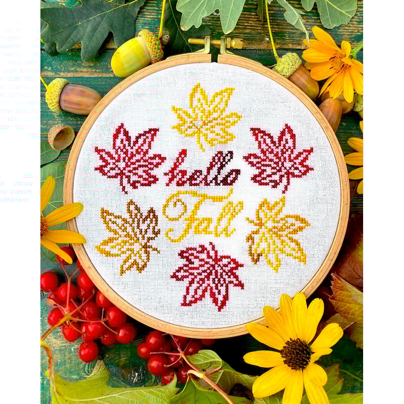 VARIEGATED HELLO FALL Cross stitch pattern PDF by CrossStitc | Inspire ...