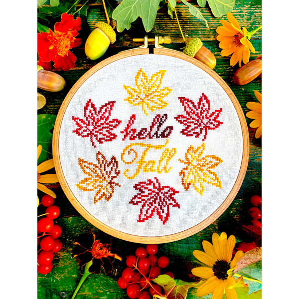 VARIEGATED HELLO FALL Cross stitch pattern PDF by CrossStitc | Inspire ...