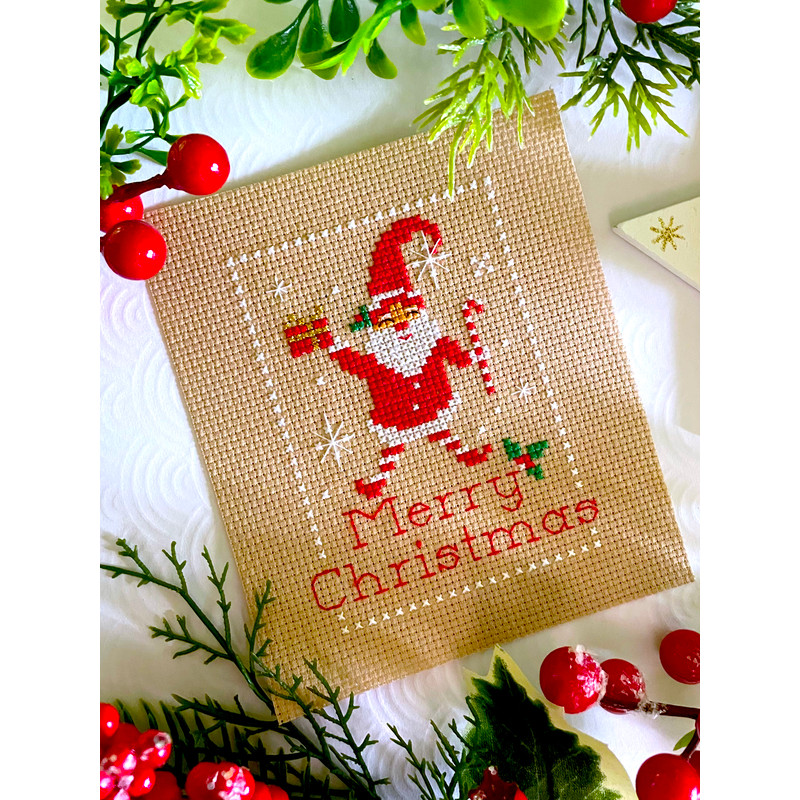 MERRY CHRISTMAS CANDY SANTA Cross Stitch Pattern PDF By CrossStitchingForFun Instant Download 0