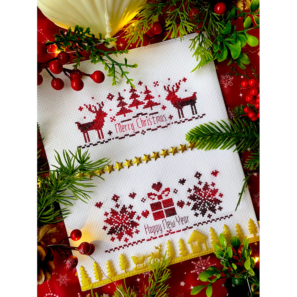 MERRY CHRISTMAS DUO Cross Stitch Pattern PDF By CrossStitchingForFun Instant Download 3