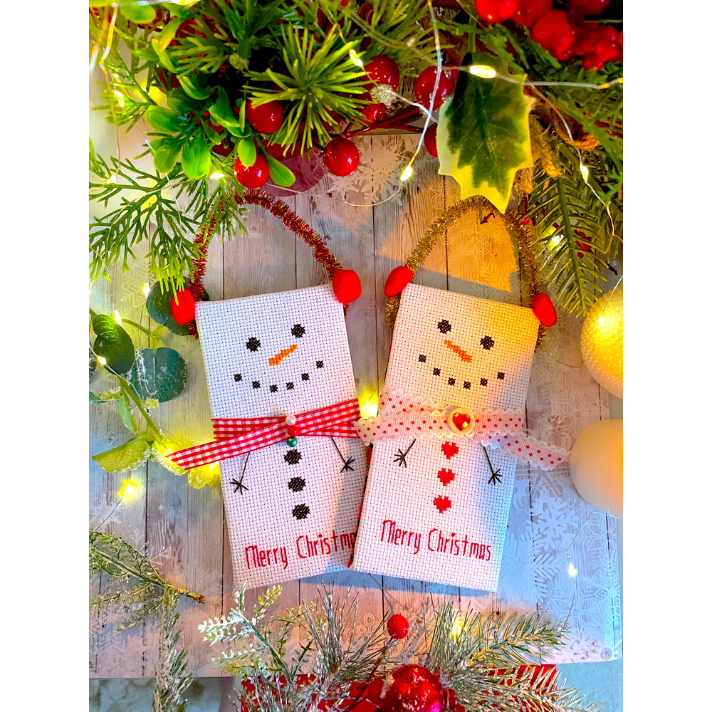 CHEERFUL CHRISTMAS SNOWMEN DUO Cross Stitch Patterns PDF By CrossStitchingForFun Instant Download 1