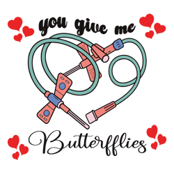 nurse valentine you give me butterflies svg