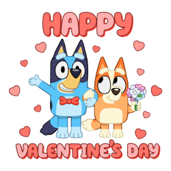bluey and bingo happy valentine svg