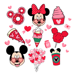 valentine mickey and friends snacks png