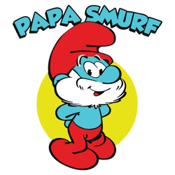 funny papa smurf cartoon character svg