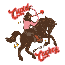 cupid aim for a cowboy valentine svg