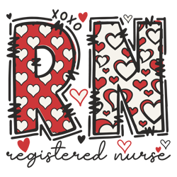 rn registered nurse xoxo valentine svg