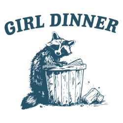 girl dinner raccoon trash meme svg