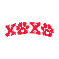 xoxo paw dogs lover valentine svg