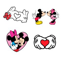 bundle mickey and minnie valentines day clipart valentines day svg cut files for cricut silhouette