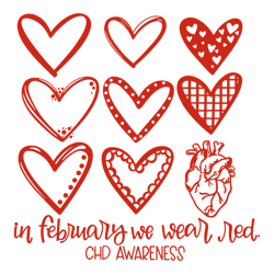 in february we wear red chd awareness svg