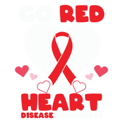 retro go red heart disease awareness svg