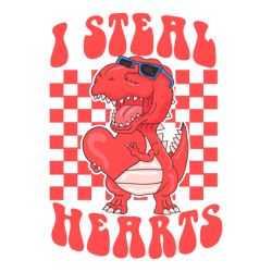 i steal hearts valentine dinosaur svg