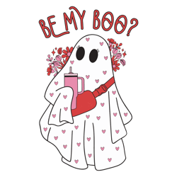 floral be my boo ghost tumbler svg