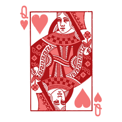 queen of hearts playing card svg