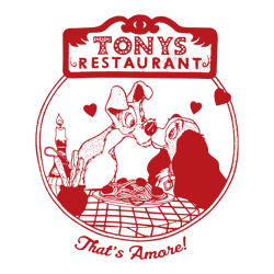 retro lady and tramp tonys restaurant svg