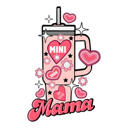 mama and mini valentine tumbler png