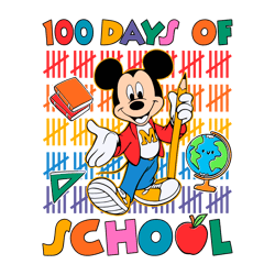 mickey mouse 100 days of school svg