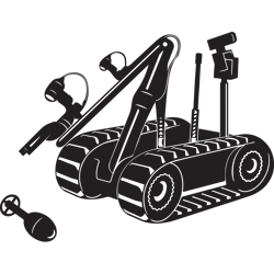 bomb disposal robot svg robot clipart robot files for cricut robot cut files for silhouette png dxf