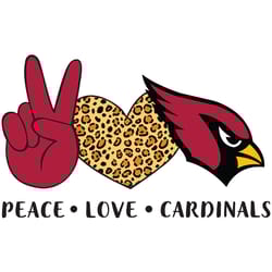 victory vibes peace, love, and cardinals svg