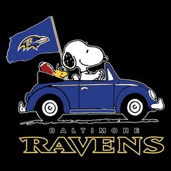 Funny Snoopy Driving Volkswagen Baltimore Ravens SVG