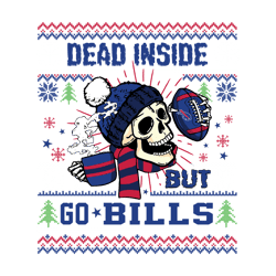 Funny Skull Dead Inside But Go Bills Football SVG