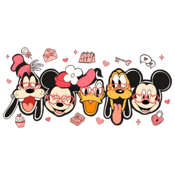 Disneyland Mickey And Friends Valentine PNG