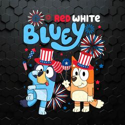 funny red white bluey 4th of july fireworks png