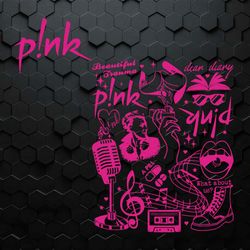 pink beautiful trauma music tour 2024 svg