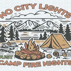 family adventure no city lights just camp fire nights svg