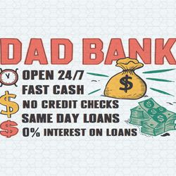 retro dad bank funny dad life svg