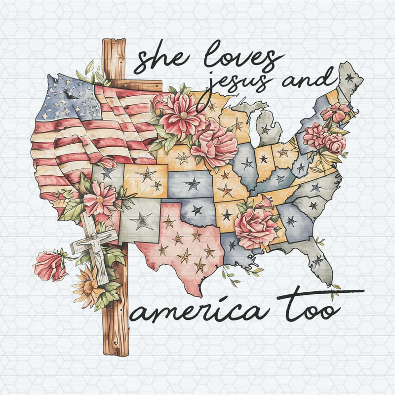 She Loves Jesus And America Too Floral Map PNG.jpg