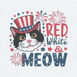 red white and meow happy independence day svg