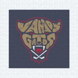 retro florida hockey vamos gatos svg