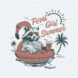 vintage feral girl summer opossum svg
